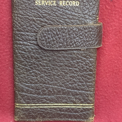 WW2 US Honorable Discharge Service Record Certificate Leather Folder Case  (manual-FEB136)