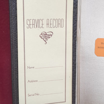 WW2 US Honorable Discharge Service Record Certificate Leather Folder Case  (manual-FEB136)
