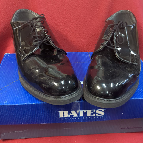 BATES Military High Gloss Black Oxford Dress Shoes Mens 11 D Used (FEB187)