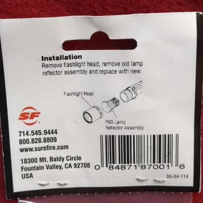 Surefire P60 65 Lumens Lamp/Reflector Assembly (gtt)
