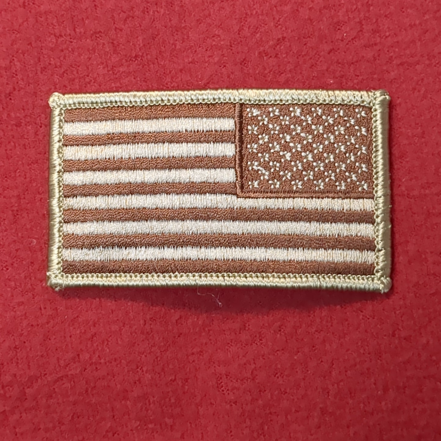NOS US Army American Flag Reverse Sew on Patch Desert DCU Camouflage (DP4-AC)
