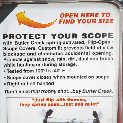 NOS Butler Creek Flip-Open Scope Cover;  18 EYE;  1.700"-43.2mm;    (FB18-MAR02)