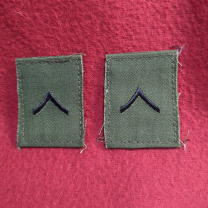 US Army PRIVATE PV2 Rank Hook Loop Woodland OD Black (bu01-sp8)