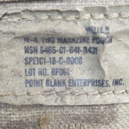 US Army MOLLE M4 2 Mag Pouch Used (ca07-ALP12)