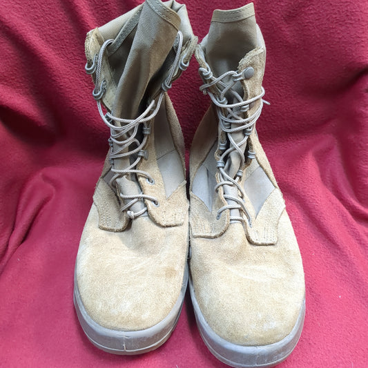US Army 7.5 W Wide Hot Weather Combat Boots Coyote 1004 Used (BA09-ALP47)