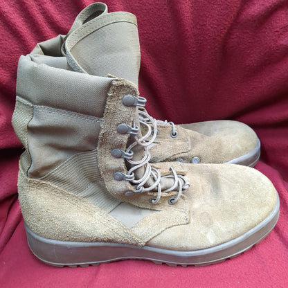 US Army 7.5 W Wide Hot Weather Combat Boots Coyote 1004 Used (BA09-ALP47)