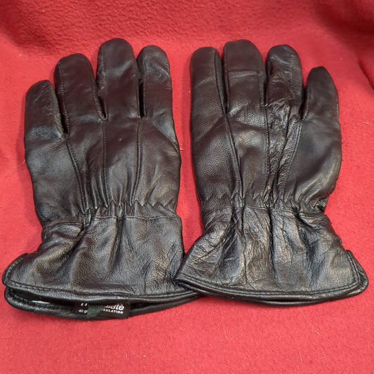 Mens 3M Thinsulate 40 gram Thermal Insulated Fleece Lined Winter Leather Gloves Large Used (cb02-ALP50)