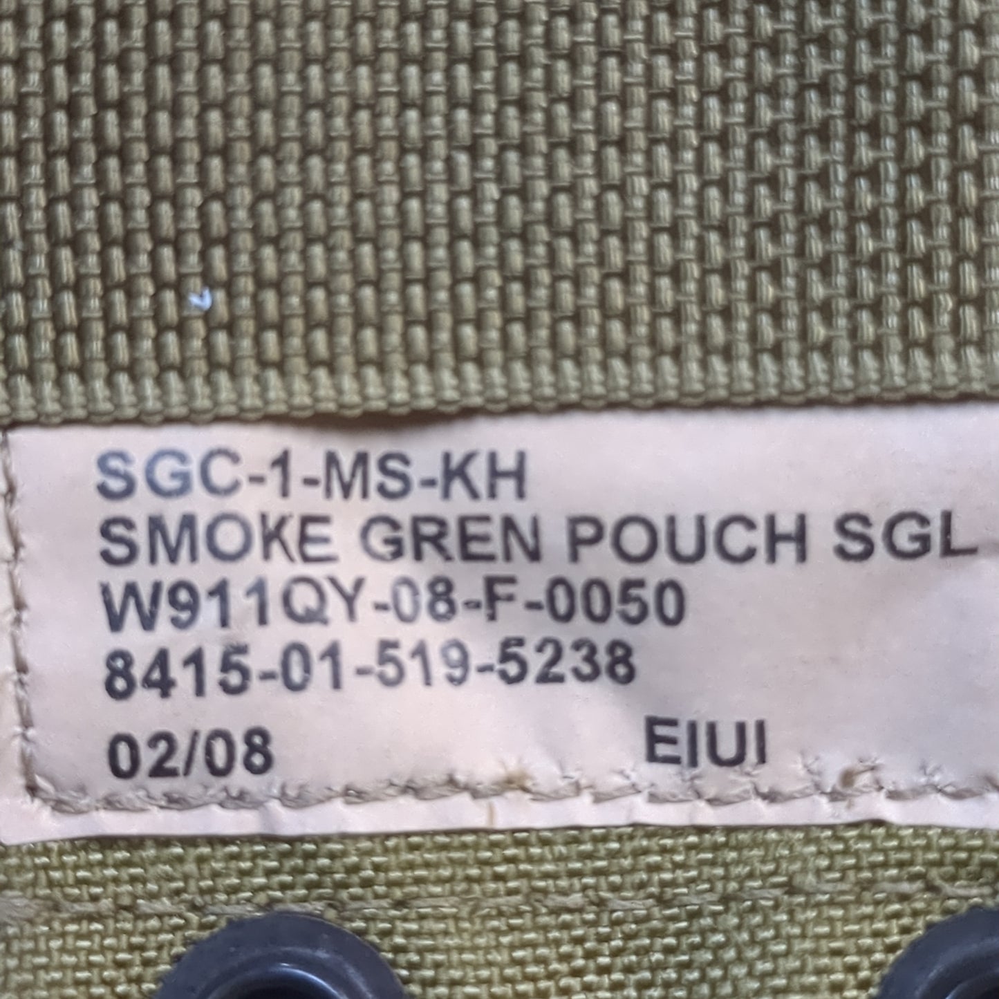 UNUSED Eagle Industries Khaki Molle Smoke Grenade Pouch (34cr- ca2-yam31)