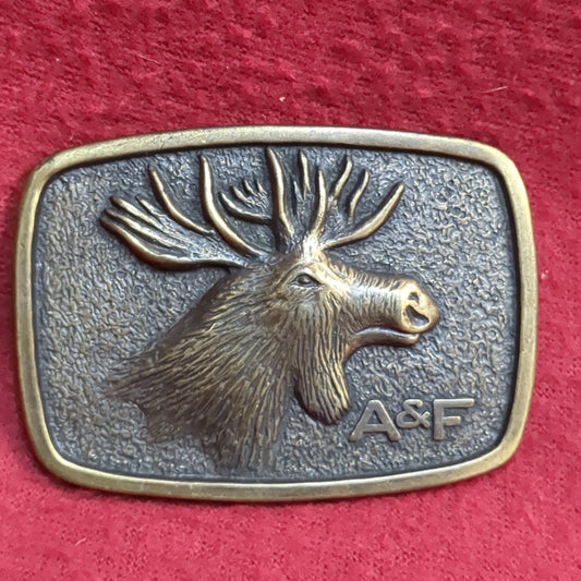 Brass abercrombie & fitch moose theodore roosevelt washington belt buckle (aa12-yam118)