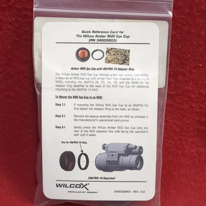 nos wilcox amber filter w/ ring fits PVS-14, 15, 31 (bar ac04-yam131)