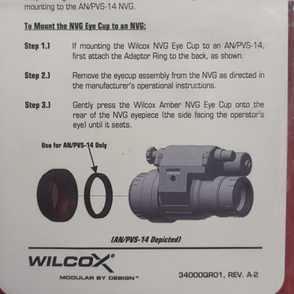 nos wilcox amber filter w/ ring fits PVS-14, 15, 31 (bar ac04-yam131)