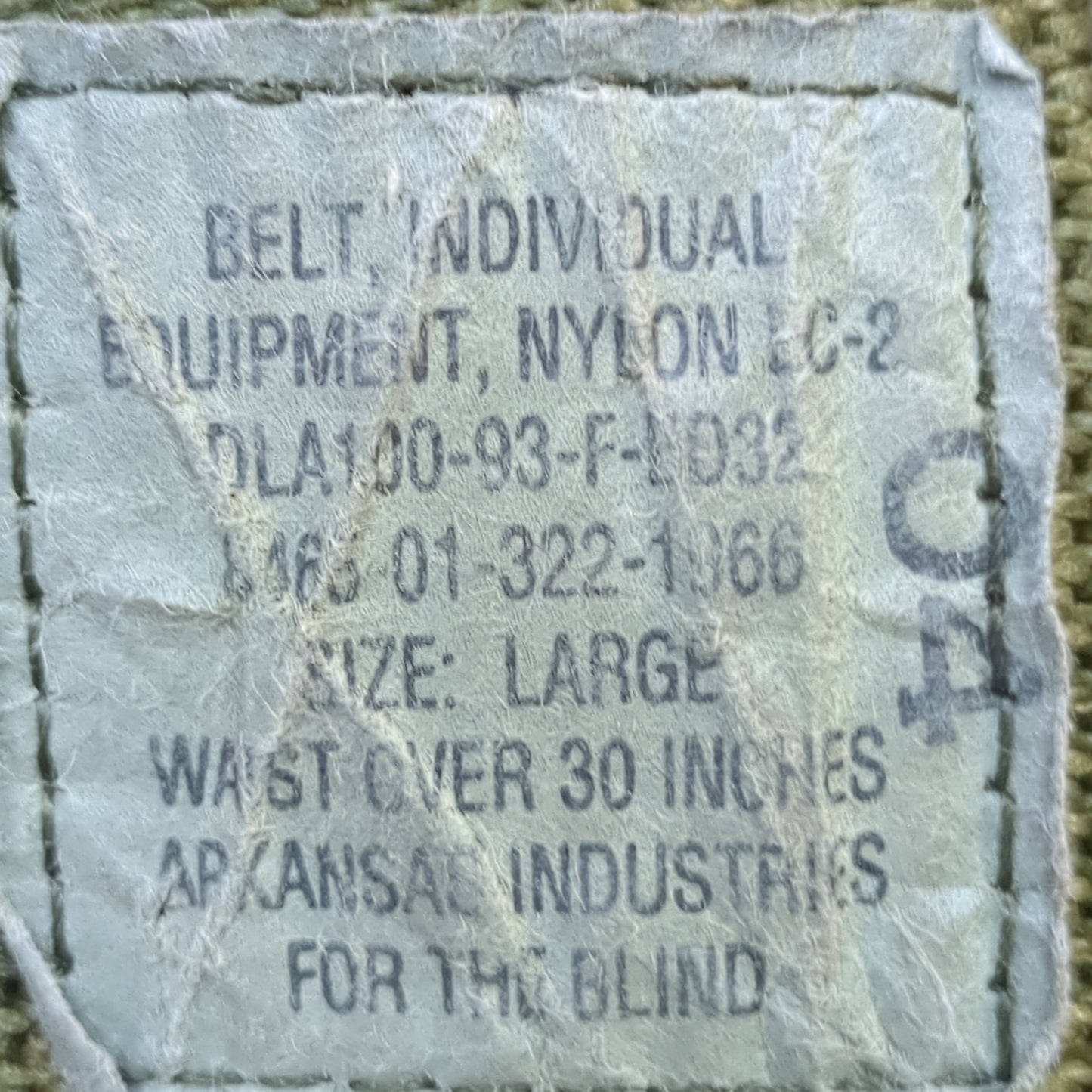 US Military Individual Belt Equipment Web lc-2 OD Green (CB01-25APR56)