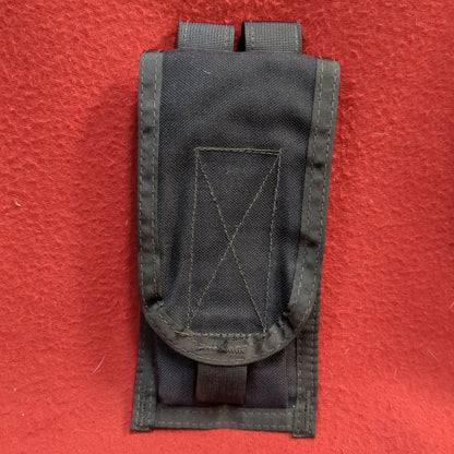 Black double mag pouch molle used  (32cr- ca7-yam148)
