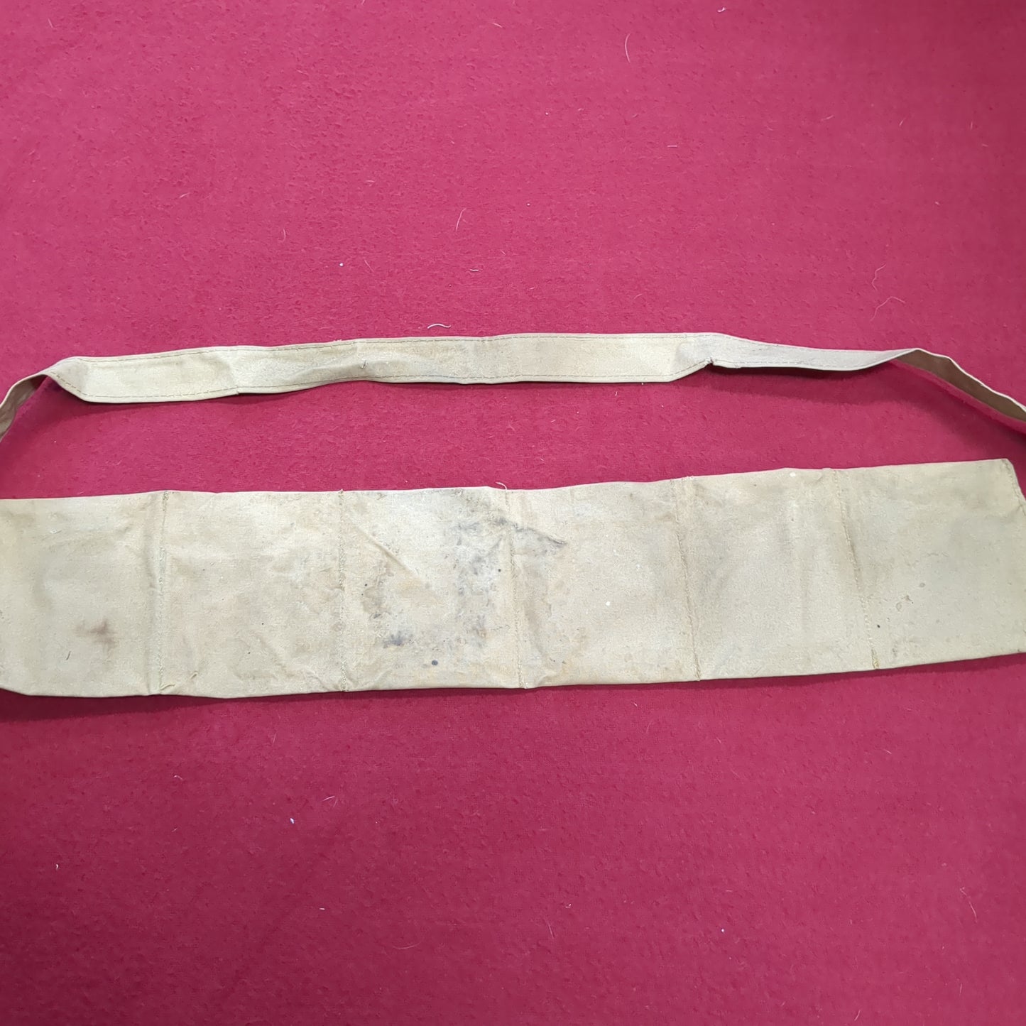 Cloth Small Arms Bandolier tan used (06cc- ca9-yam184)