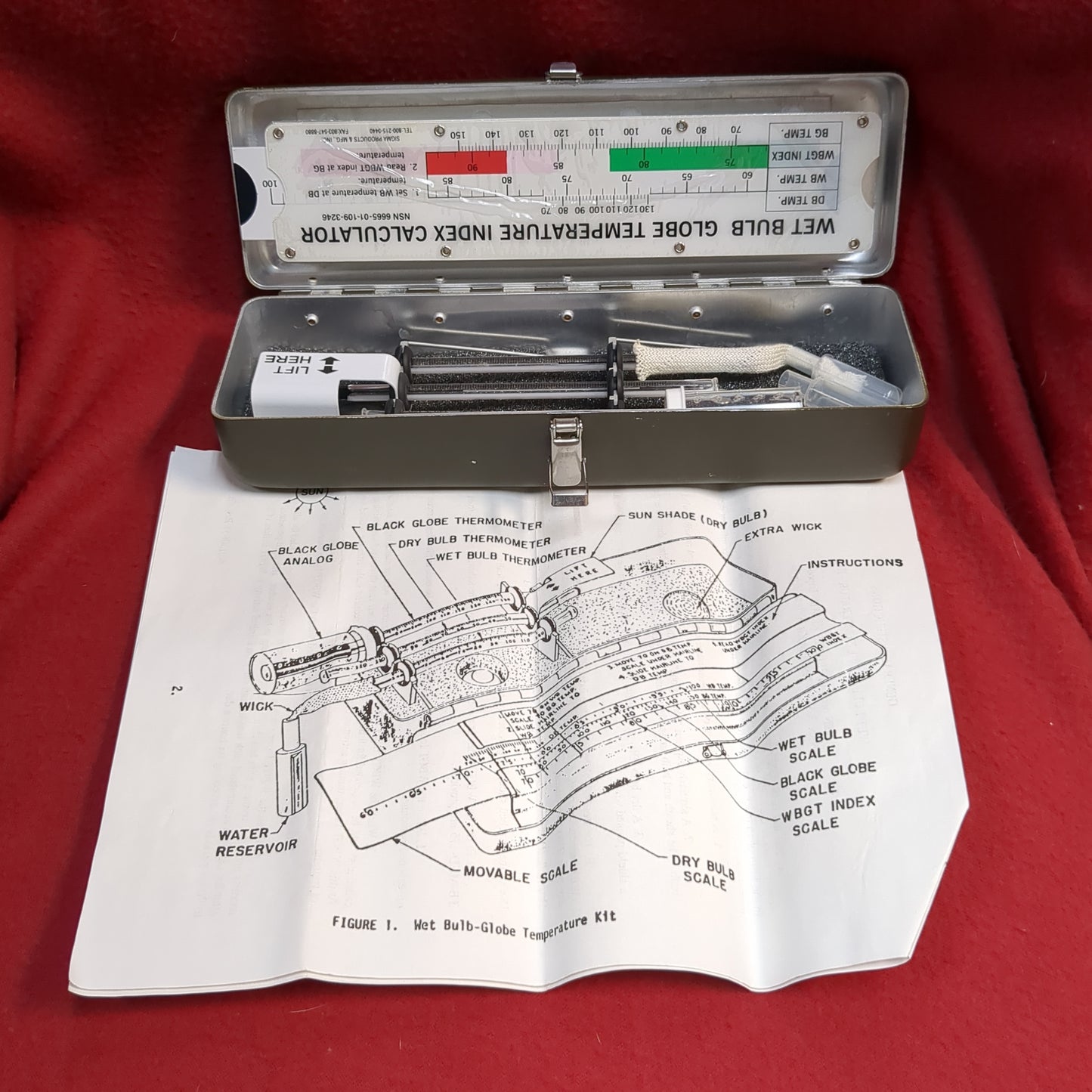 NOS psg controls wet bulb globe temperature index calculator kit 3023 (06cc- ca9-yam199)
