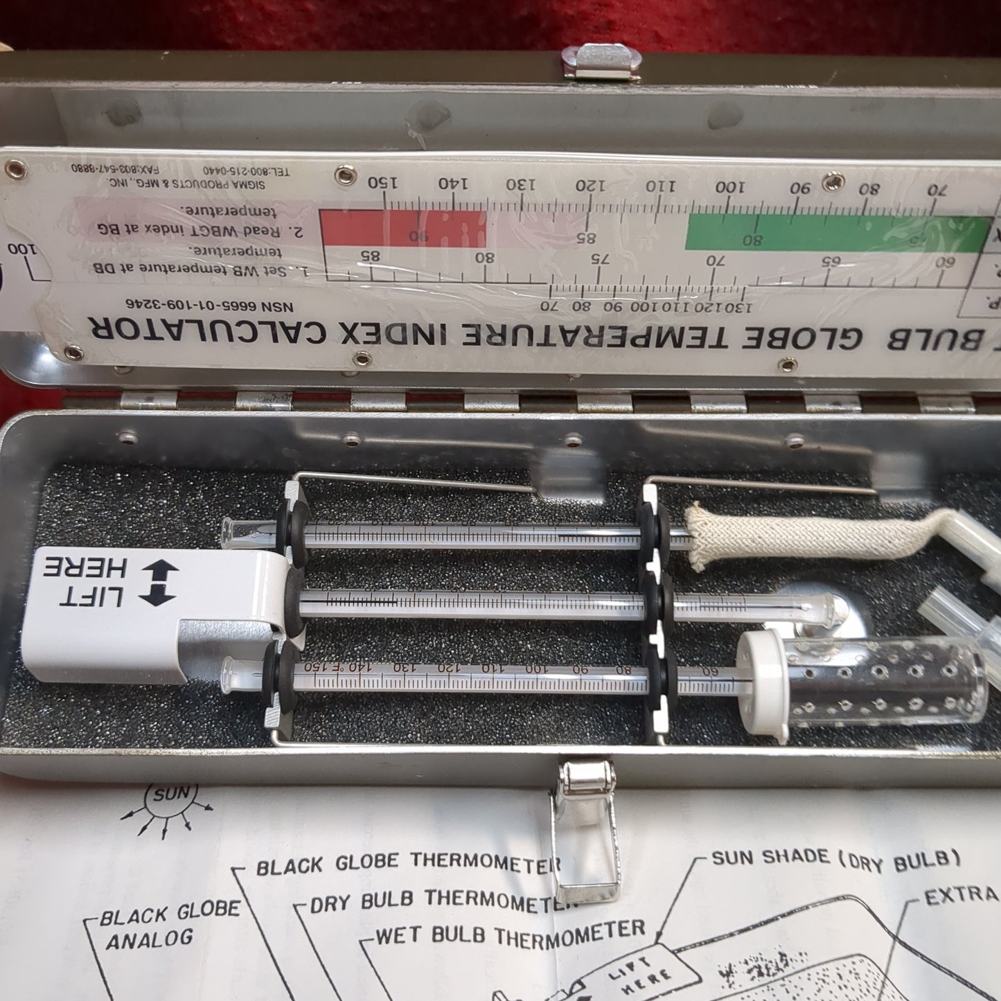 NOS psg controls wet bulb globe temperature index calculator kit 3023 (06cc- ca9-yam199)
