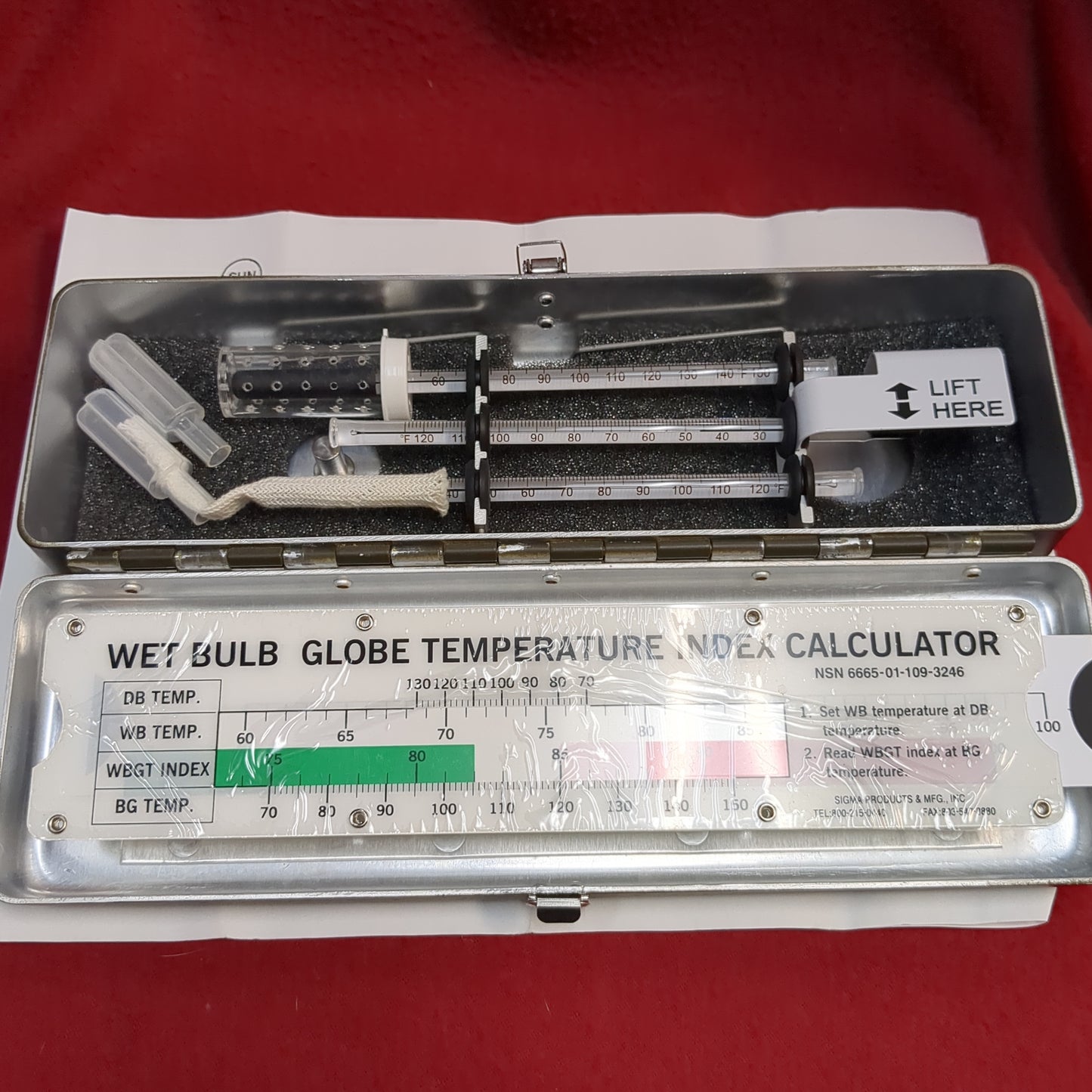 NOS psg controls wet bulb globe temperature index calculator kit 3023 (06cc- ca9-yam199)