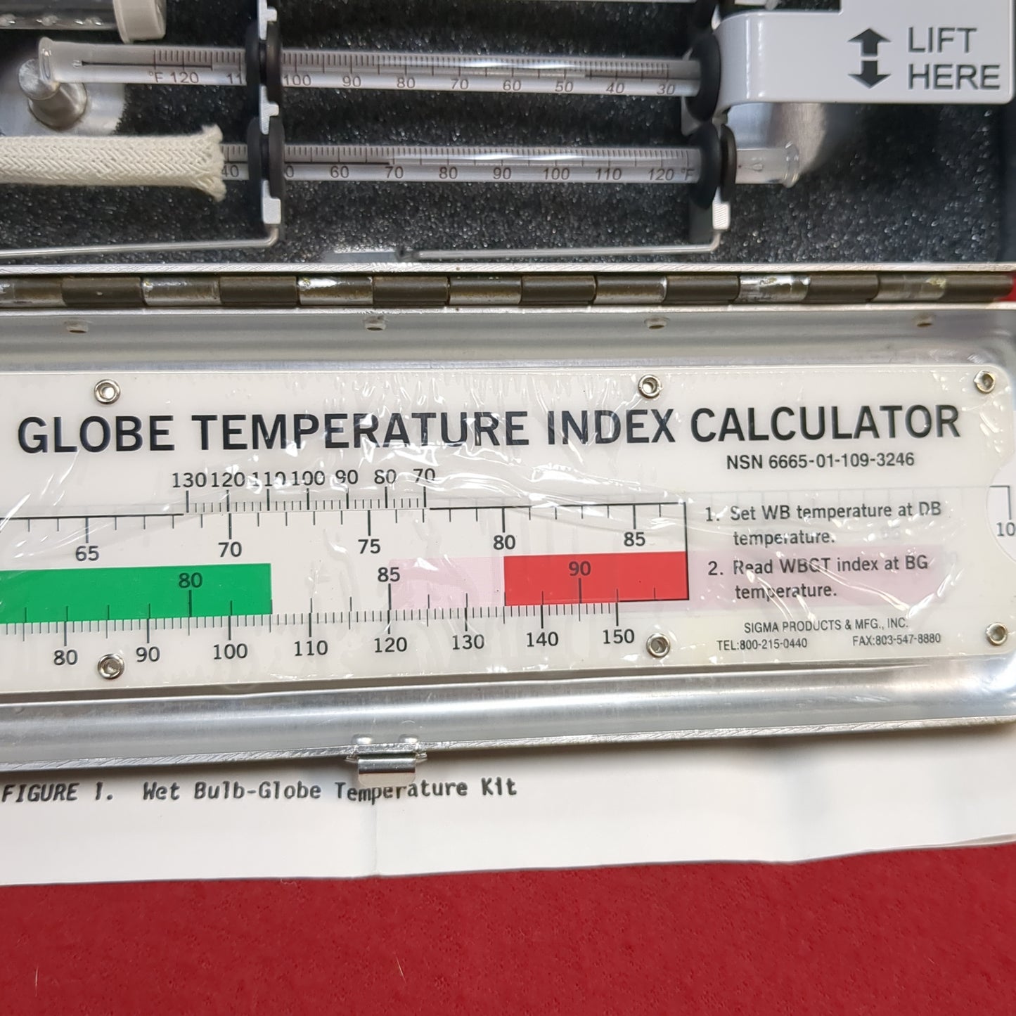 NOS psg controls wet bulb globe temperature index calculator kit 3023 (06cc- ca9-yam199)