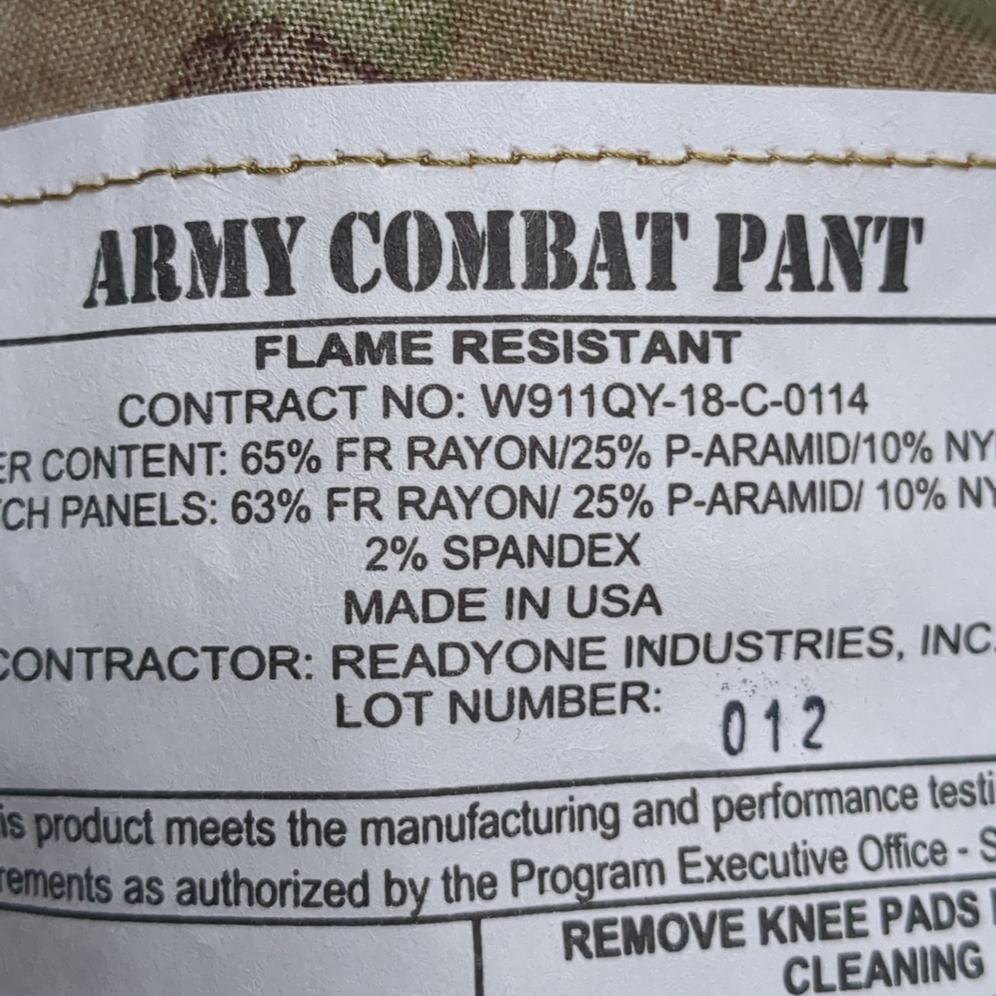 NOS Small Regular US Army Deployment Combat Pants w/ Knee Pockets ReadyOne (fb09-nos-s/r-ro-cp)
