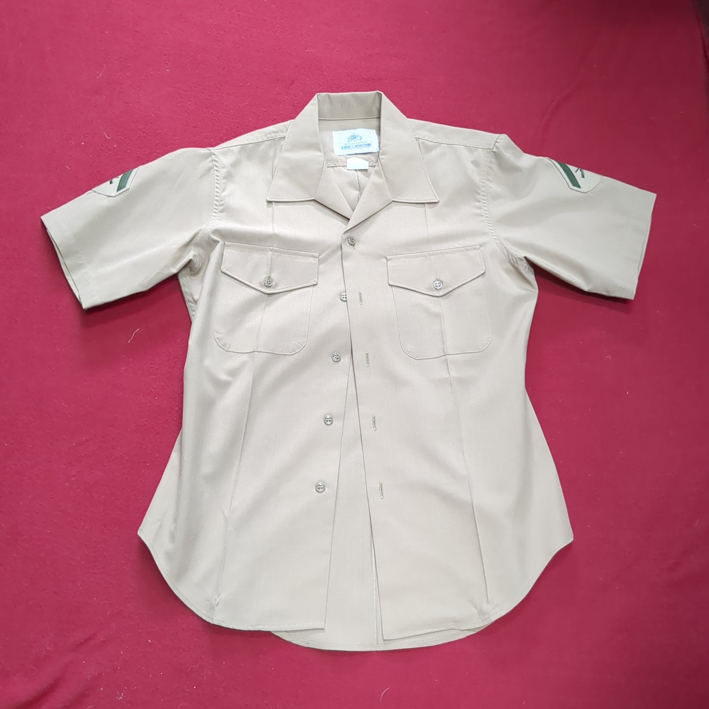 marine dress shirt U.S. Marine Corps Khaki M-1 Poly/Wool Man's Tropical Short Sleeve Dress Shirt 16 / New
