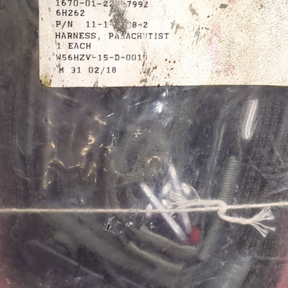 NOS military parachutist harness sealed 1670-01-227-7992 Grey (10N- DC13-enu23)