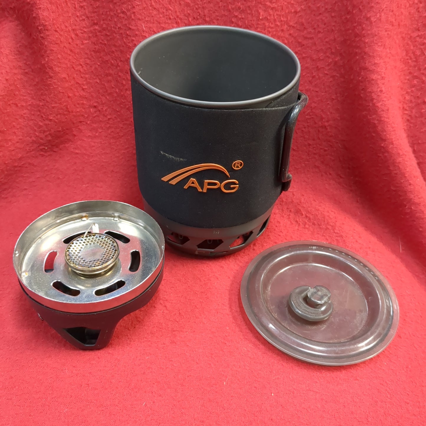 APG 1400ml portable hiking camping gas stove burner system used (aa10-enu46)