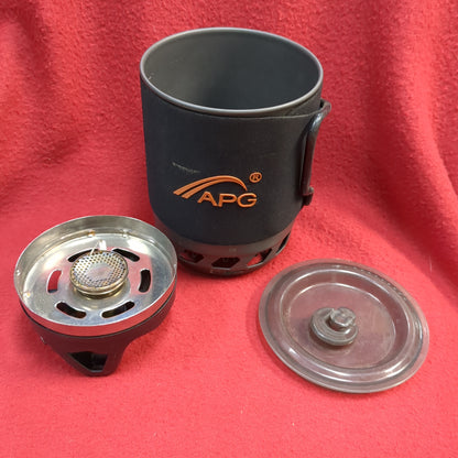 APG 1400ml portable hiking camping gas stove burner system used (aa10-enu46)