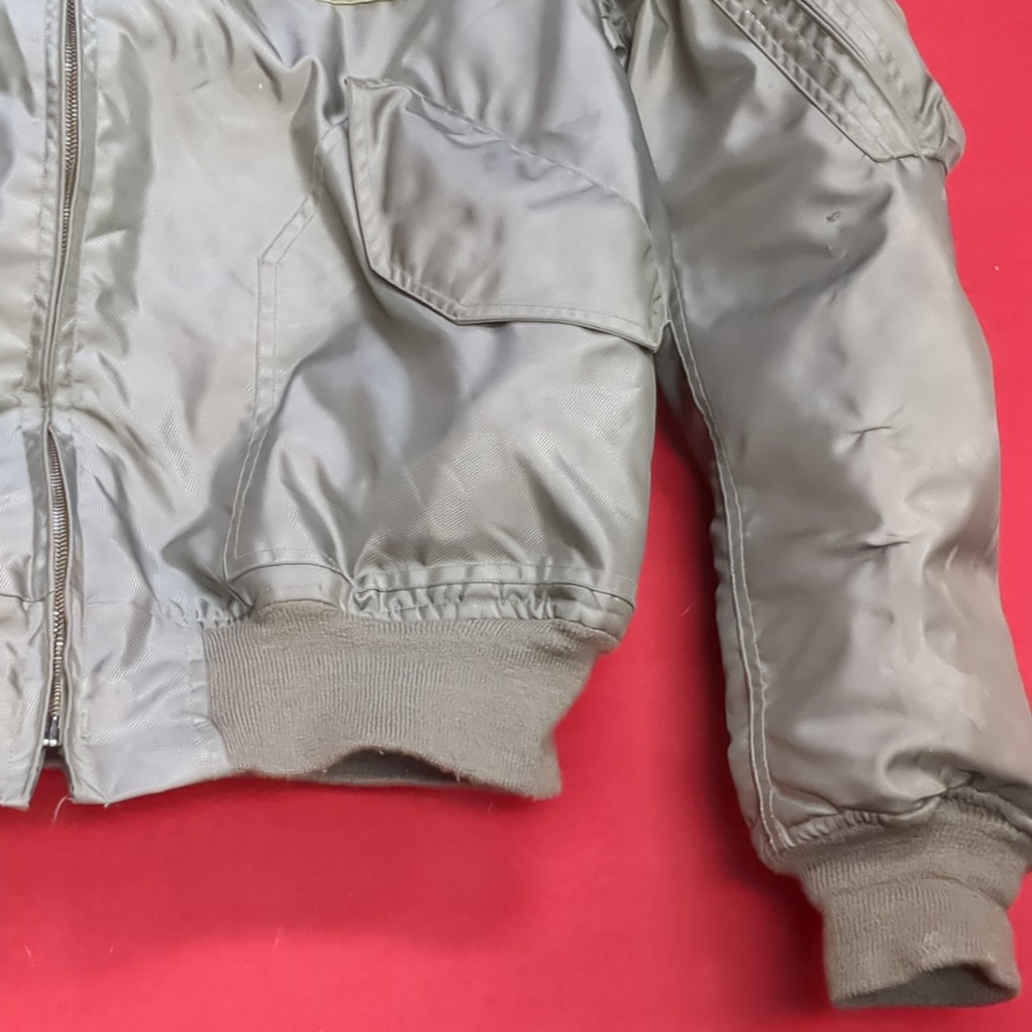 Vintage us air force flyer's men's summer type cwu-36/p bomber jacket large used (aa10-enu59)