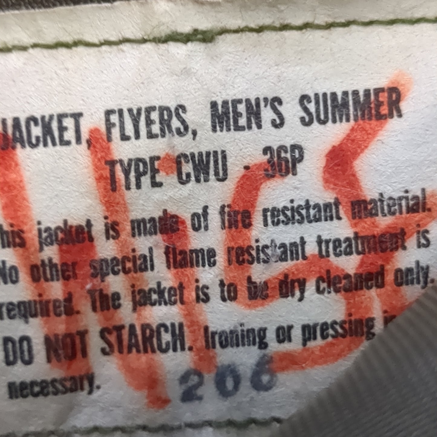 Vintage us air force flyer's men's summer type cwu-36/p bomber jacket large used (aa10-enu59)