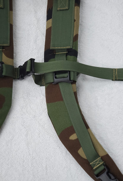 SET of Custom M81 Woodland BDU (God's Plaid) Shoulder Straps for Alice Malice Pack (WD/OD LC-3)