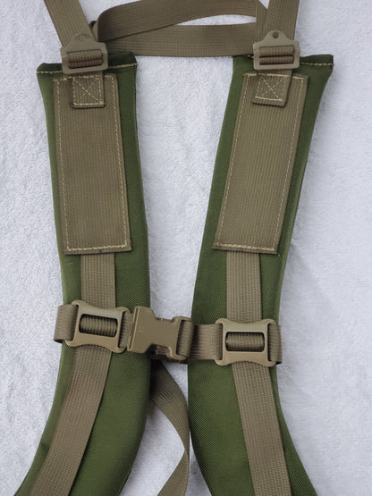 SET of Custom Olive Drab / Tan 499 Webbing Shoulder Straps w/ Sternum Strap for Alice Malice Pack (OD/499 LC-3)