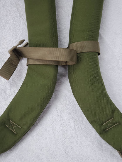 SET of Custom Olive Drab / Tan 499 Webbing Shoulder Straps w/ Sternum Strap for Alice Malice Pack (OD/499 LC-3)