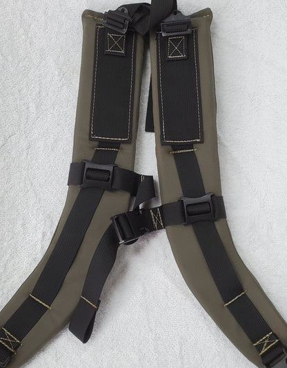 SET of Custom Ranger Green / Black Webbing Shoulder Straps Sternum Strap for Alice Malice Pack (RG/BLK LC-3)