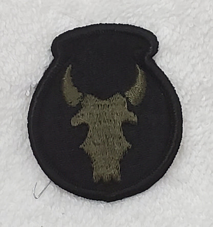 US Army 34th Infantry Division Red Bull Subdued Sew On Patch OD BLACK (bu09-34id)