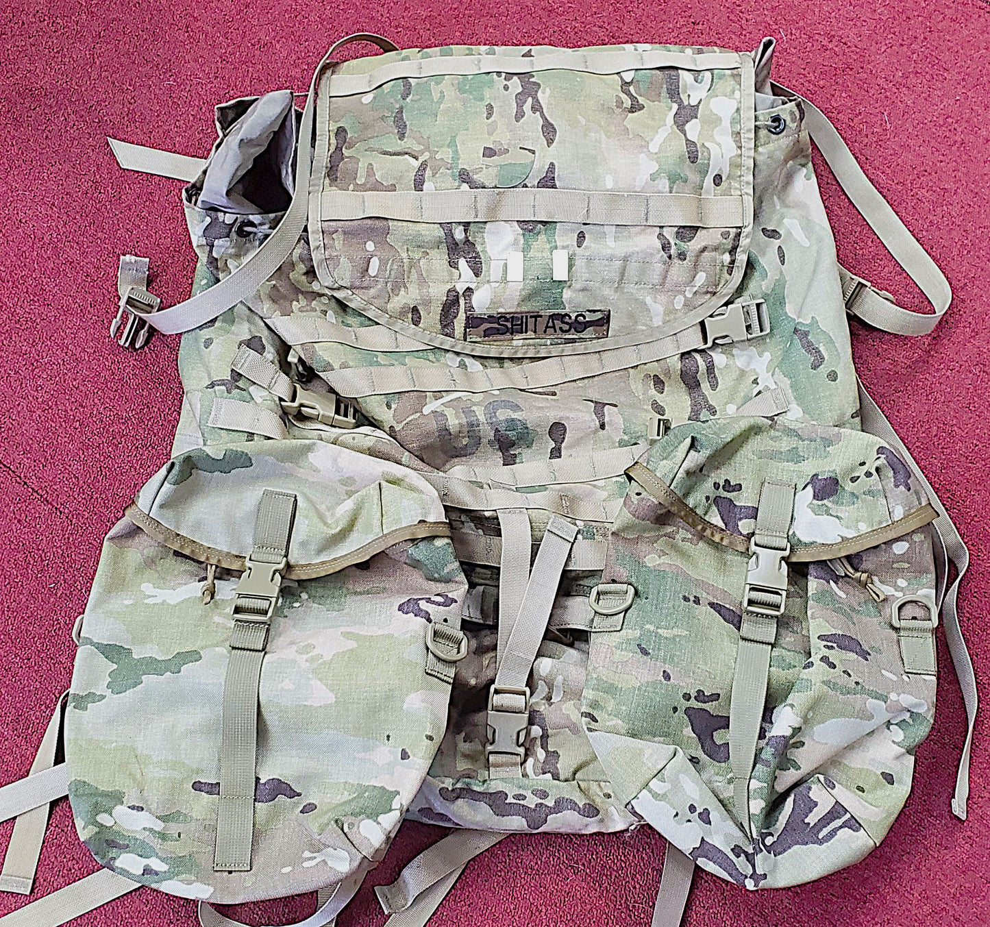 CUSTOM OCP Large Molle II Ruck w/ 2 x OCP Sustainment Pouches Malice Alice Pack Conversion BAG ONLY