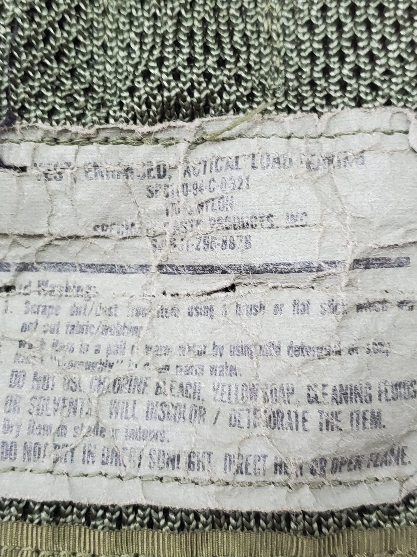 Unused 1974 Pistol Belt w/ 1994 BDU Enhanced Tactical Load Bearing Vest LC-88 Woodland (eb06-25jan31)