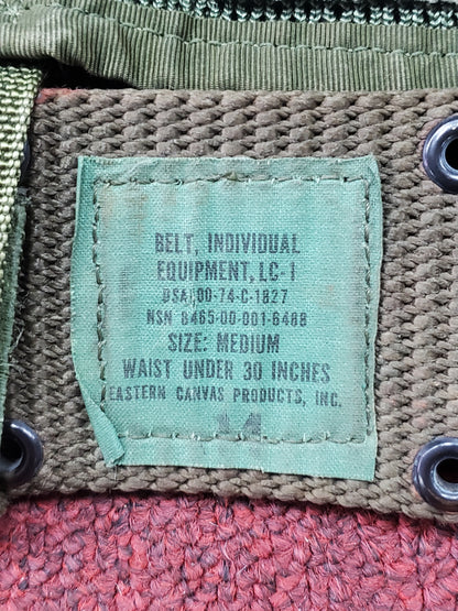 Unused 1974 Pistol Belt w/ 1994 BDU Enhanced Tactical Load Bearing Vest LC-88 Woodland (eb06-25jan31)