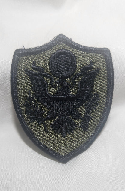 US ARMY Military Personnel & DOD Patch Sew on Patch Subdued OD Black (WSA08-MPDOD)