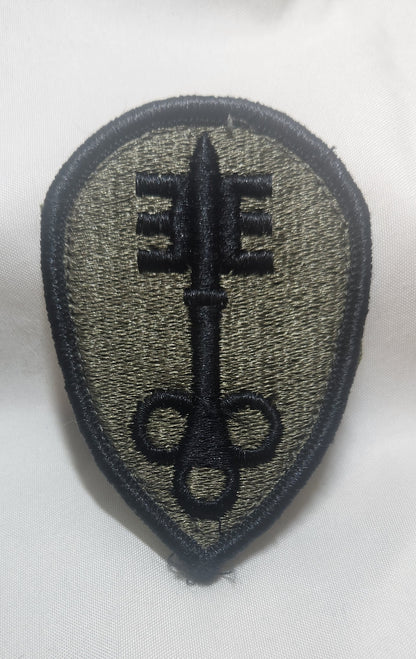 US Army 300th Military Police Patch Sew on Patch Subdued OD Black (WSA08-300th)