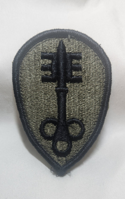 US Army 300th Military Police Patch Sew on Patch Subdued OD Black (WSA08-300th)