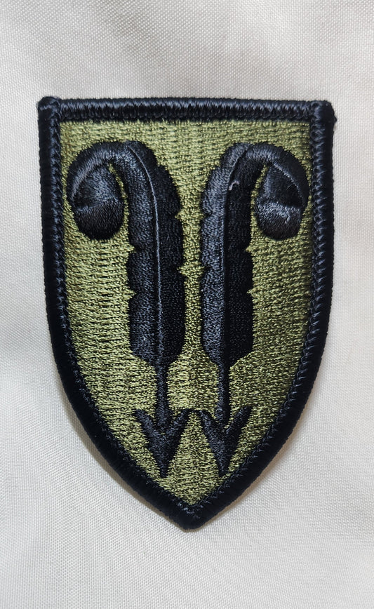 US Army 22ND SUPPORT BDE Patch Sew on Patch Subdued OD Black (WSA08-22ND)