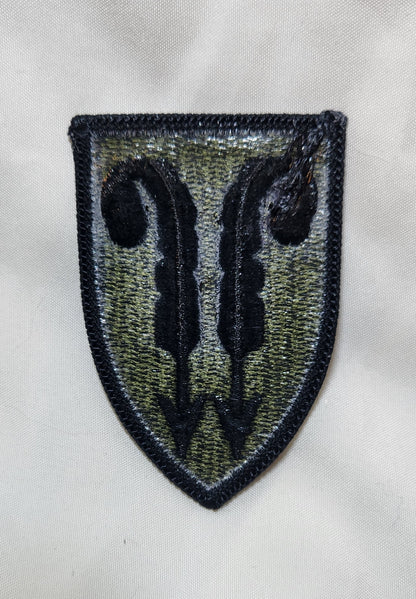 US Army 22ND SUPPORT BDE Patch Sew on Patch Subdued OD Black (WSA08-22ND)