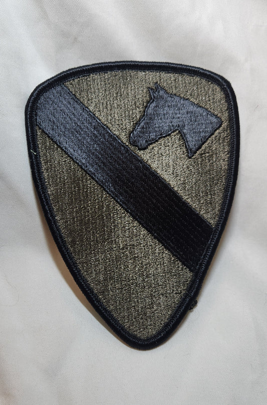 US Army 1ST Cavalry Division Patch Sew on Patch Subdued OD Black (WSA08-1st)