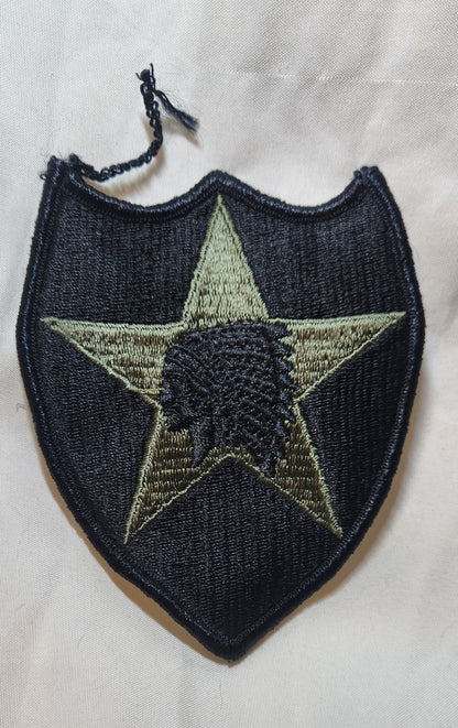 US Army 2nd Infantry Division Patch Sew on Patch Subdued OD Black (WSA08-2nd)