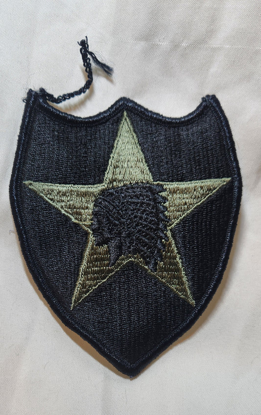 US Army 2nd Infantry Division Patch Sew on Patch Subdued OD Black (WSA08-2nd)