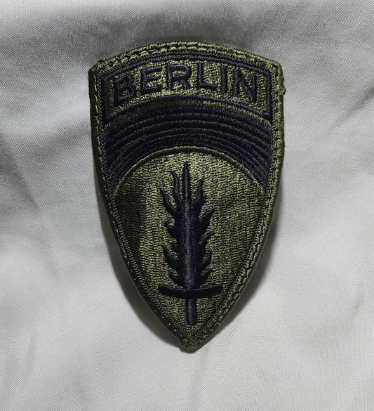 US Army European Command Berlin Command Patch Sew on Patch Subdued OD Black (WSA08-ECB)