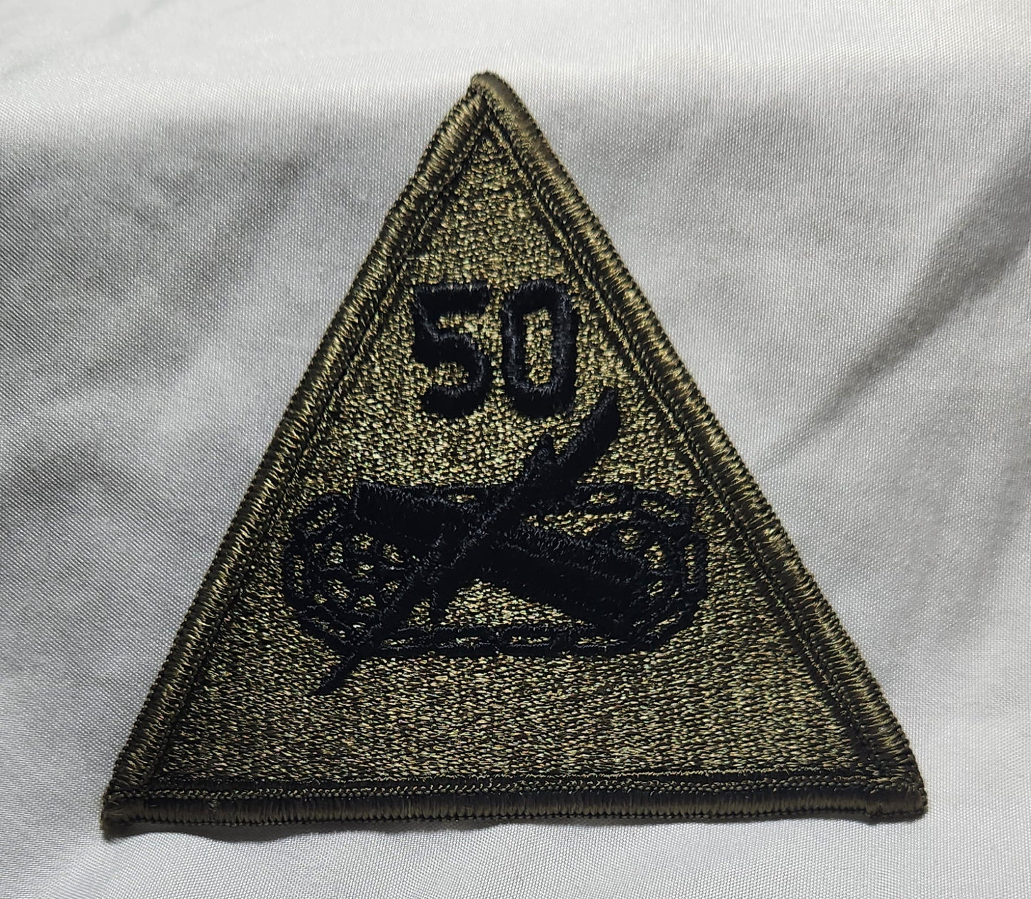 US Army 50th Armored Division Patch Sew on Patch Subdued OD Black (WSA08-50th)