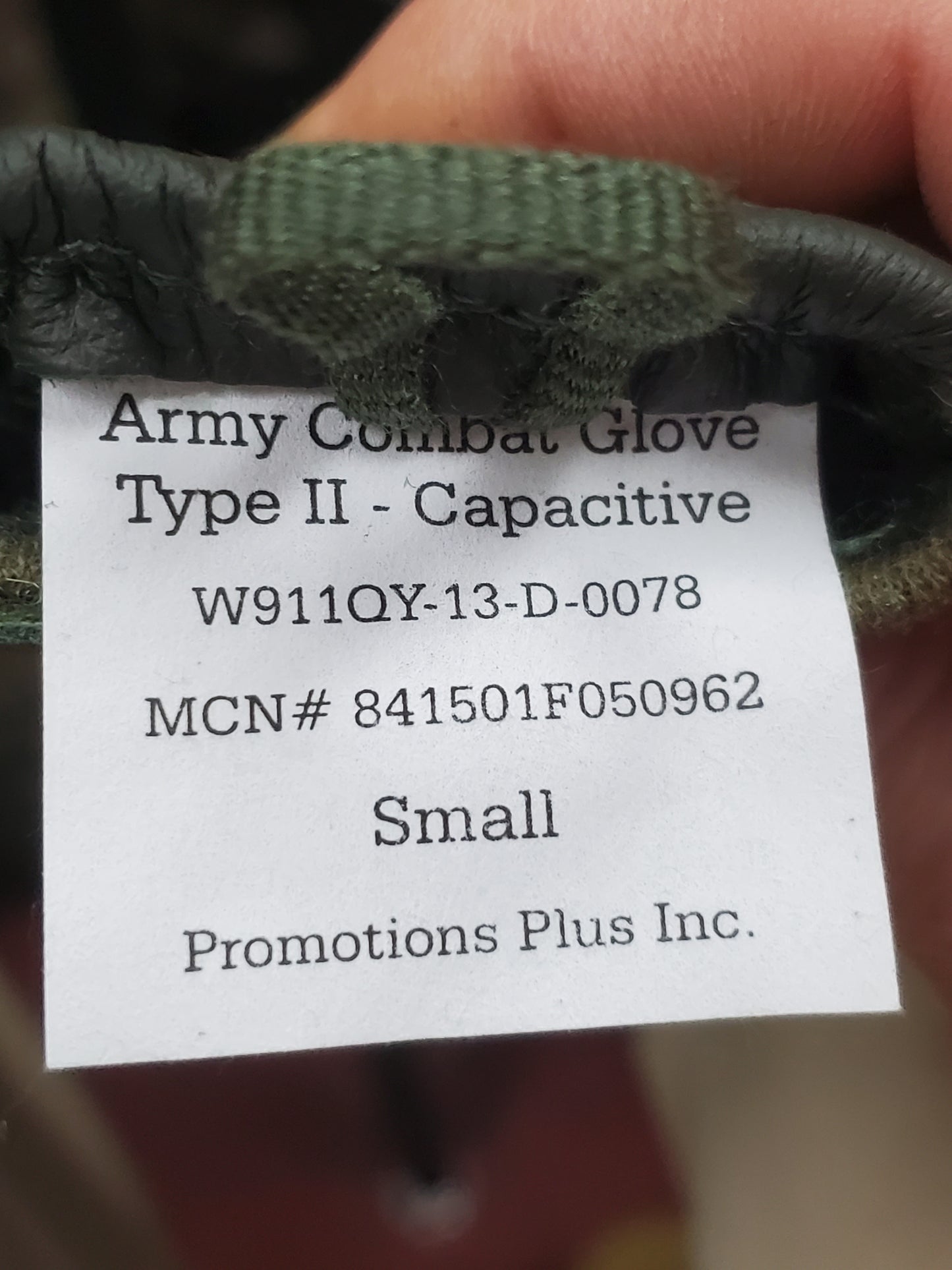 NOS US Army PPI Combat Small Type II Foliage Capactive Gloves (ca13-25jan48)