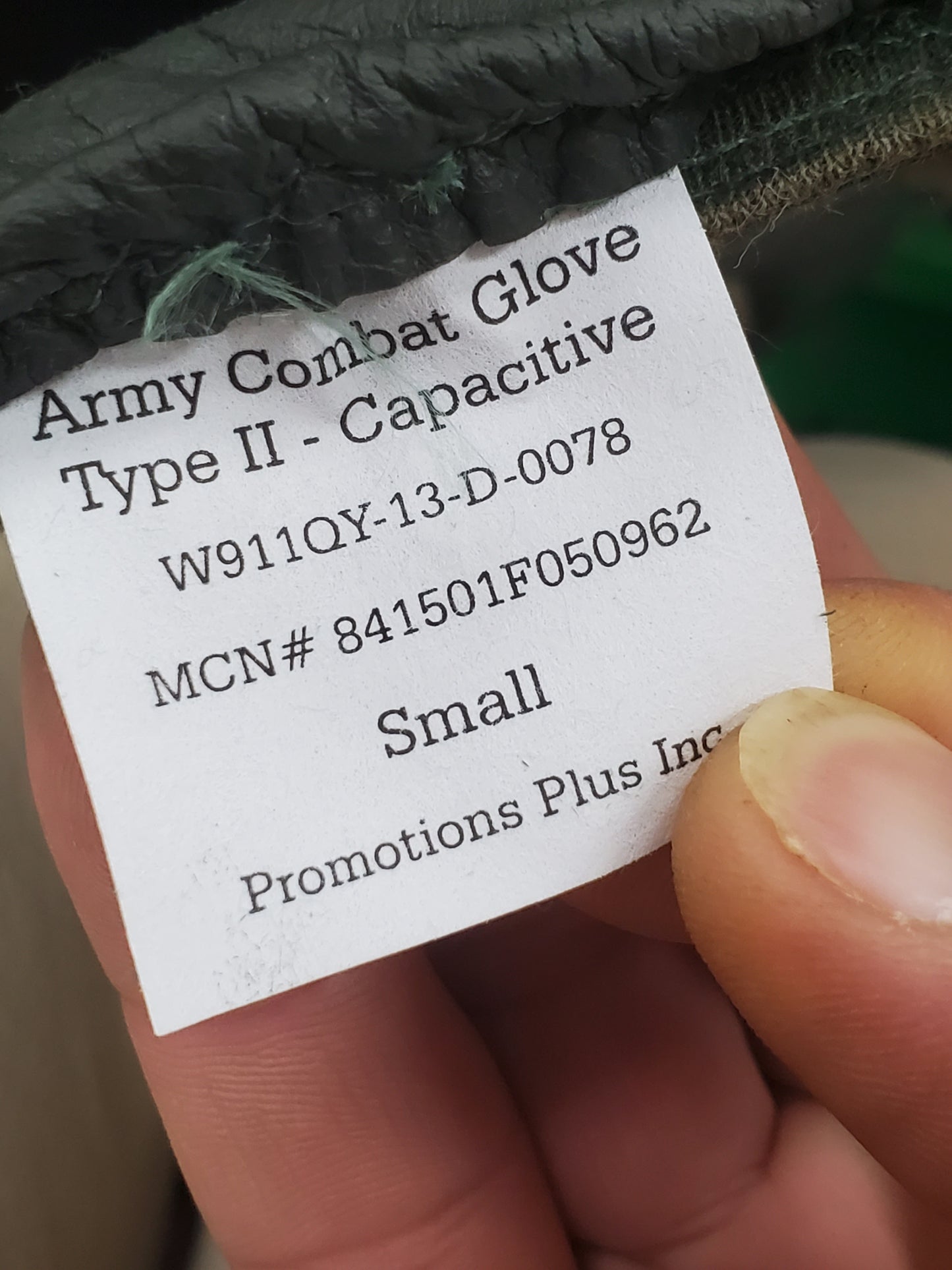 NOS US Army PPI Combat Small Type II Foliage Capactive Gloves (ca13-25jan48)