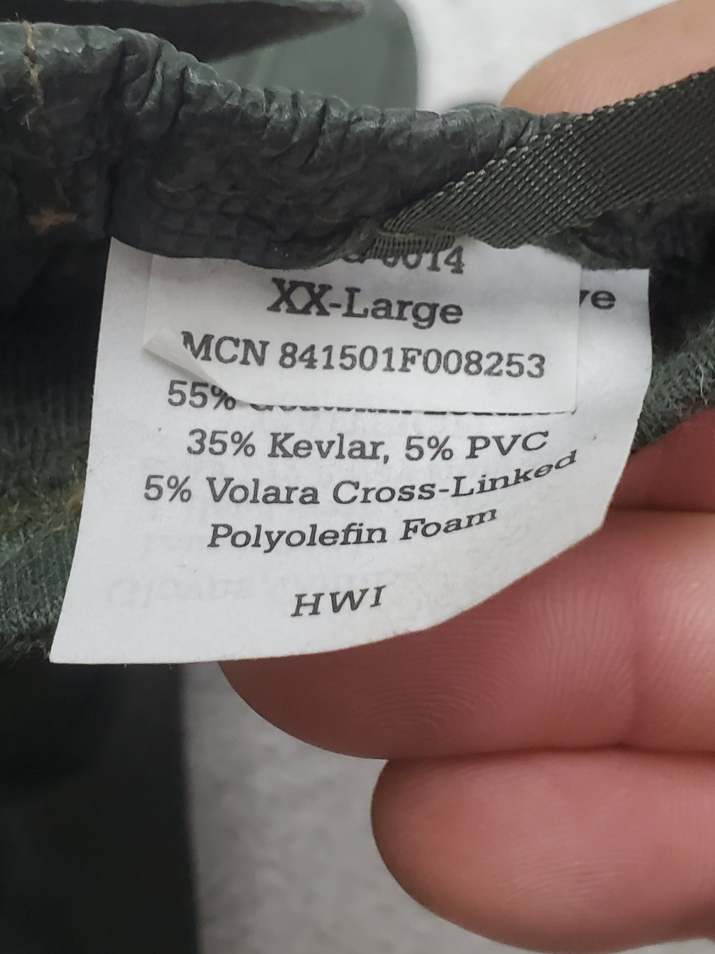 Set of XX-Large 2X-Large US Army HWI Goatskin Kevlar Hot Weather Combat Gloves (cb02-25feb02)